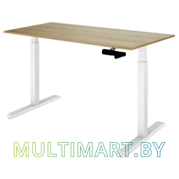 Стол для работы стоя ErgoSmart Manual Desk 1380x800x18 мм (дуб натуральный/белый)